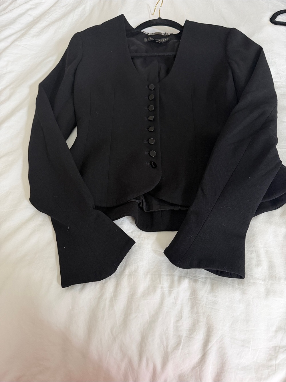 Ralph Lauren Black Feminine Button-Front Blazer - Picture 5 of 6